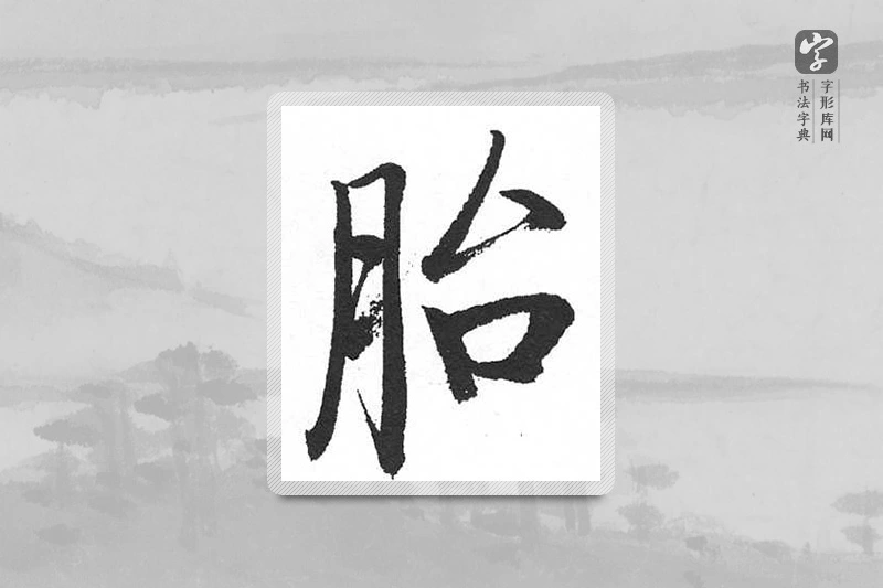 启功楷书「胎」